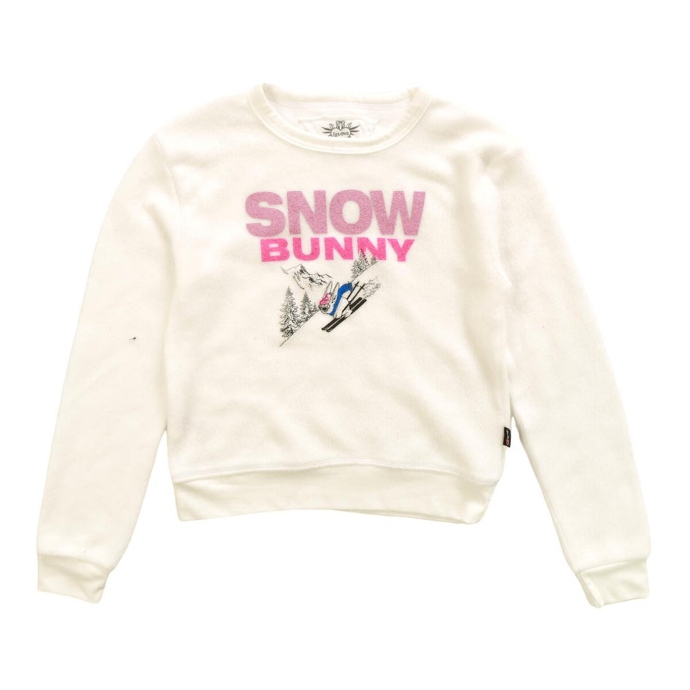 T2 Love Ivory Snow Bunny Classic Crewneck Fleece Sweatshirt