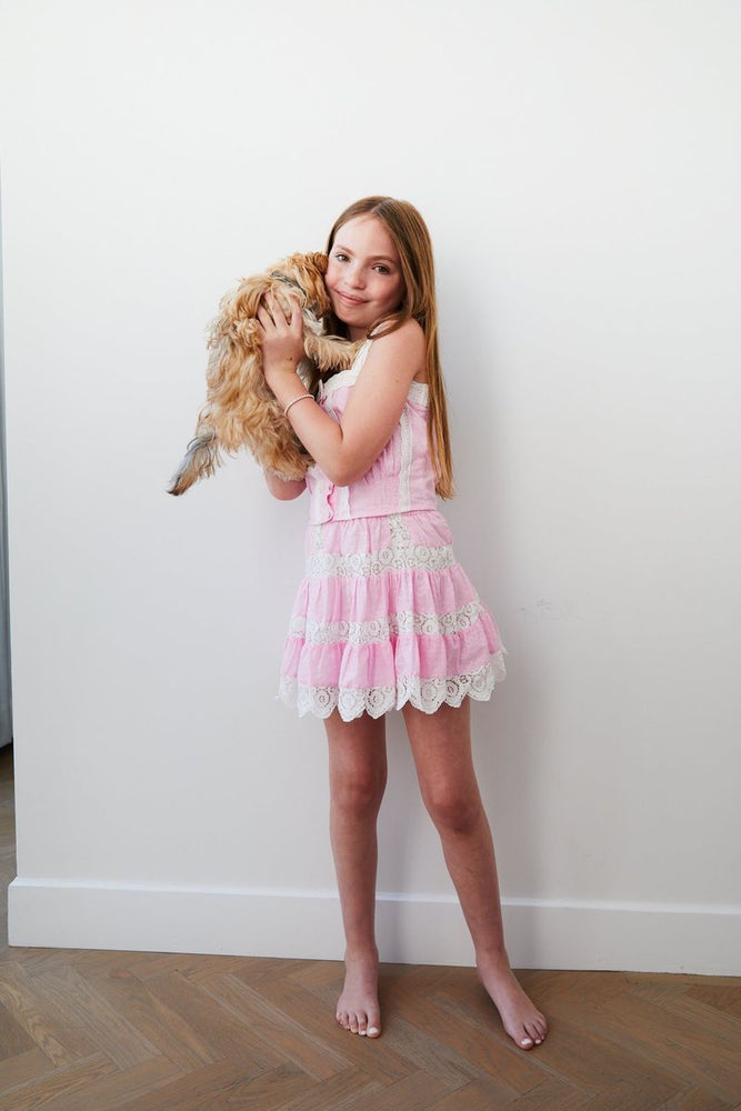 Theme Skylar Pink Lace Top