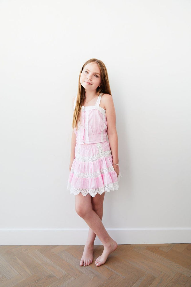 Theme Skylar Pink Lace Top