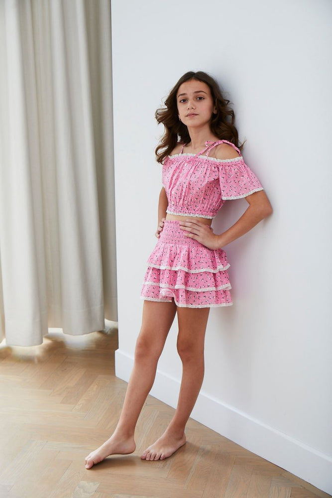 Theme Shay Pink Rose Dot Top