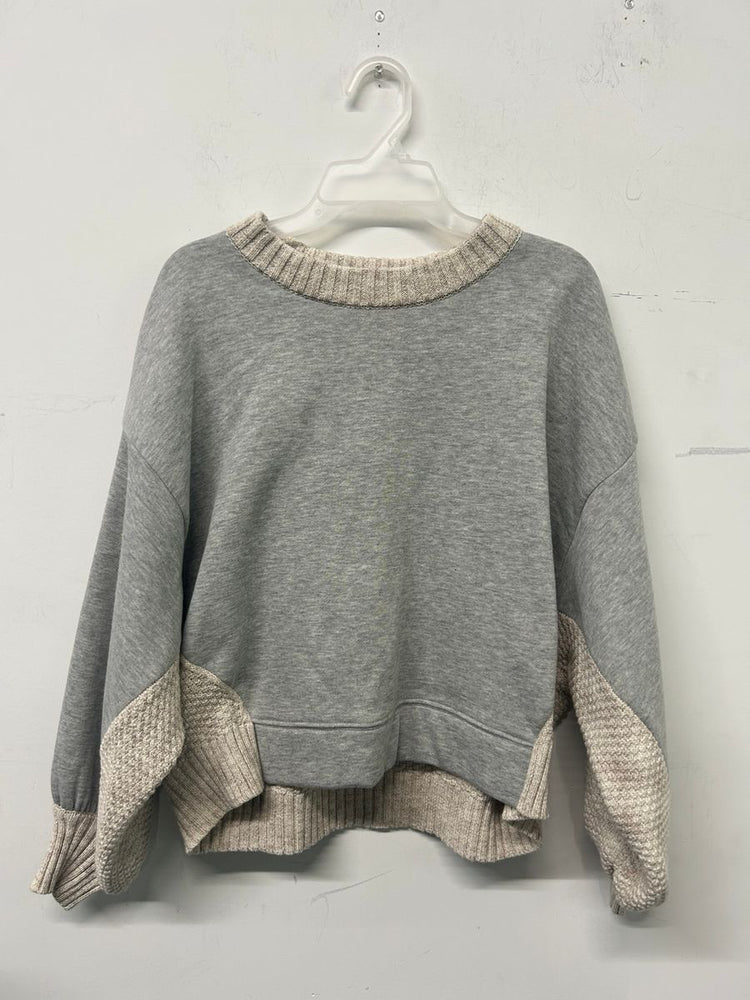 Grey & Natural Contrast Raglan Top