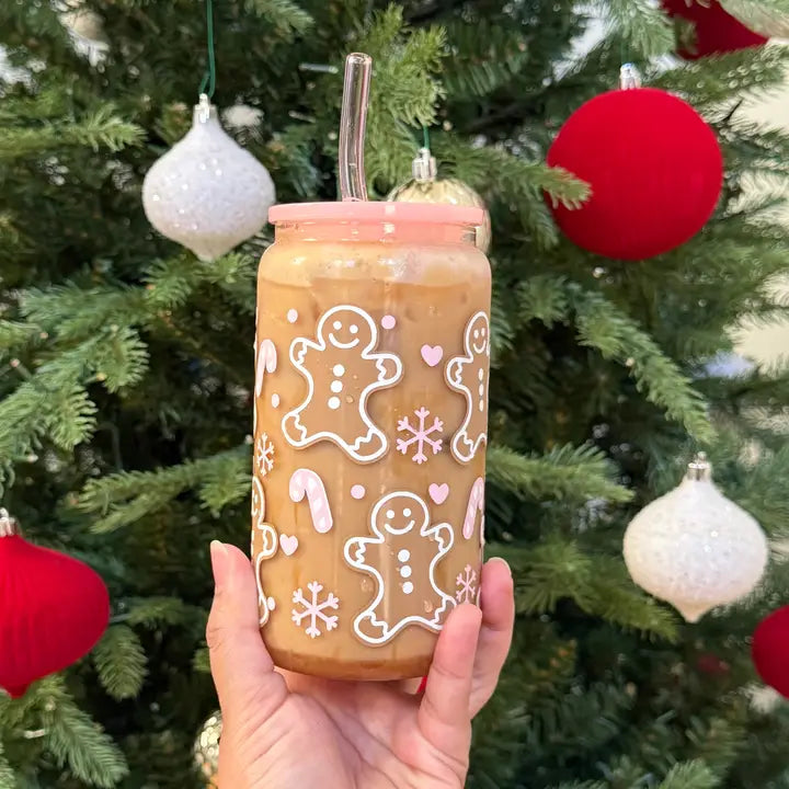 Christmas Gingerbread Glass Cup