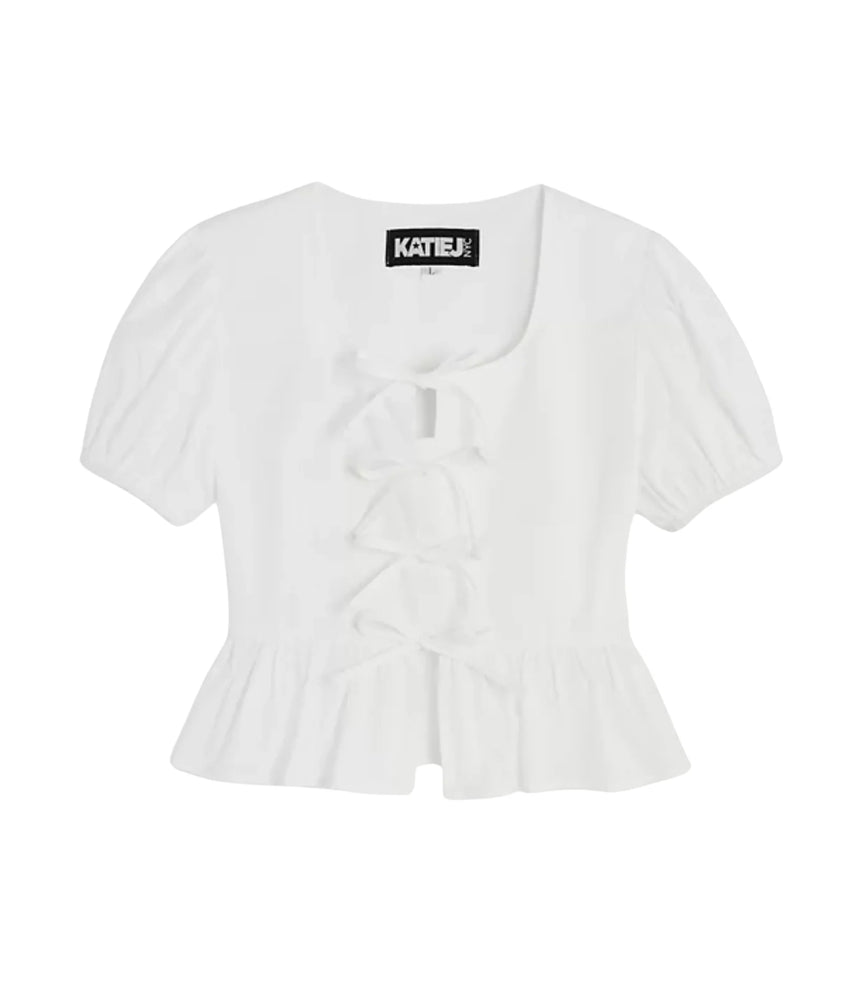 Wells White Peplum Top