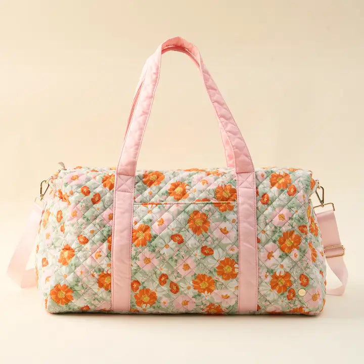 On the Go Quilted Weekender Bag Sage Bouquet