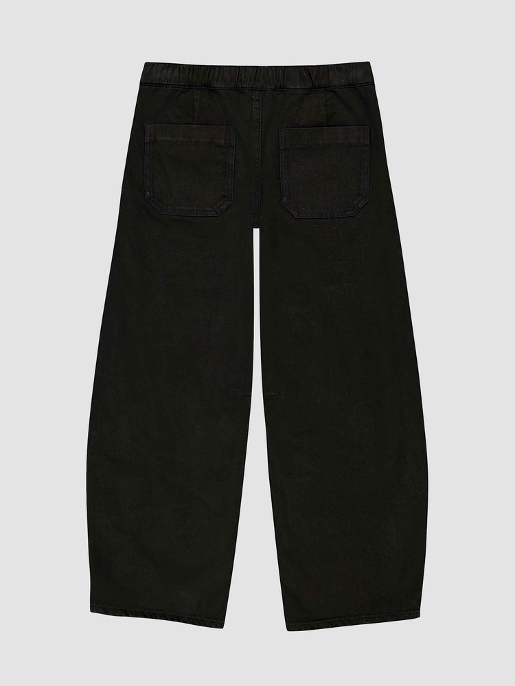 DL 1961 Lilia Black Twill Barrel Pull On Jeans