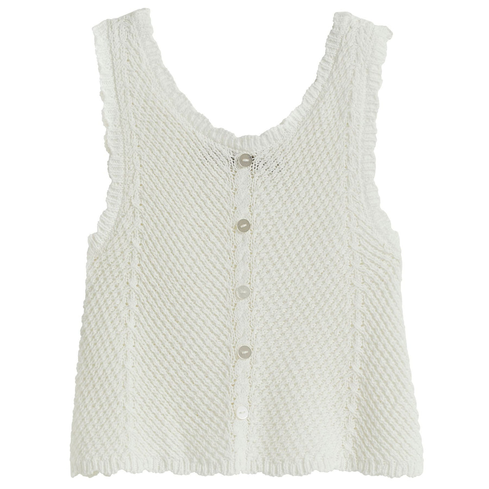 Tractr White Knit Sweater Top