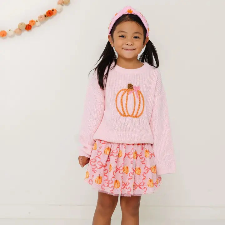Coquette Pumpkin Knit Sweater