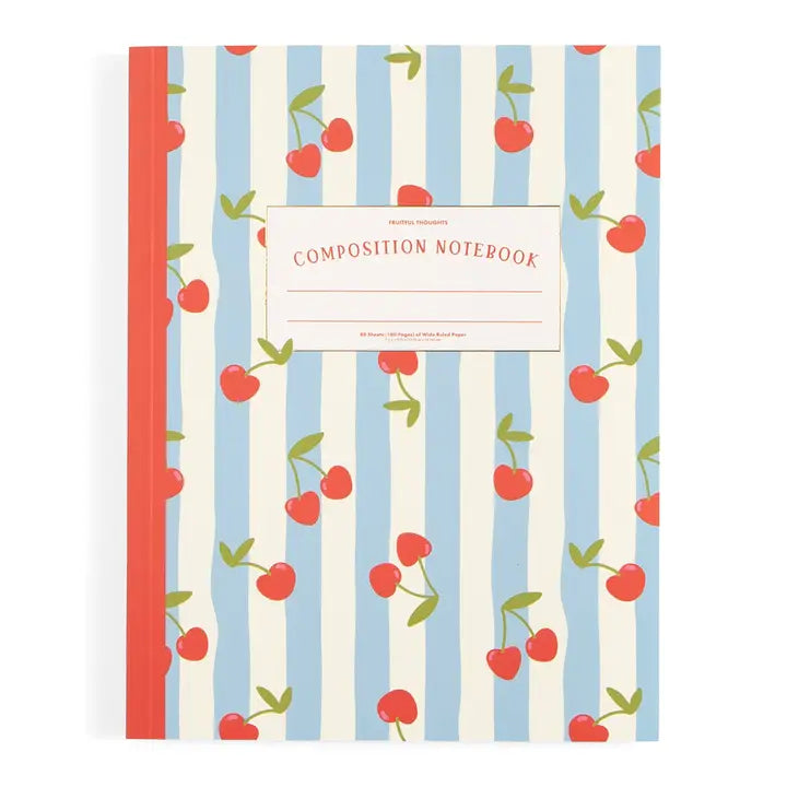 Cherry Striped Composition Notebook
