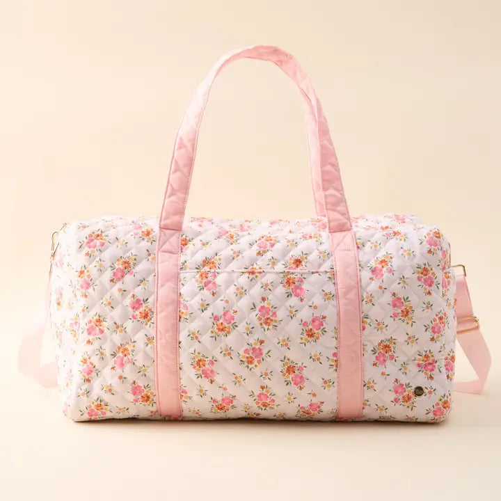 On the Go Daydream Cream Quilted Weekender Bag