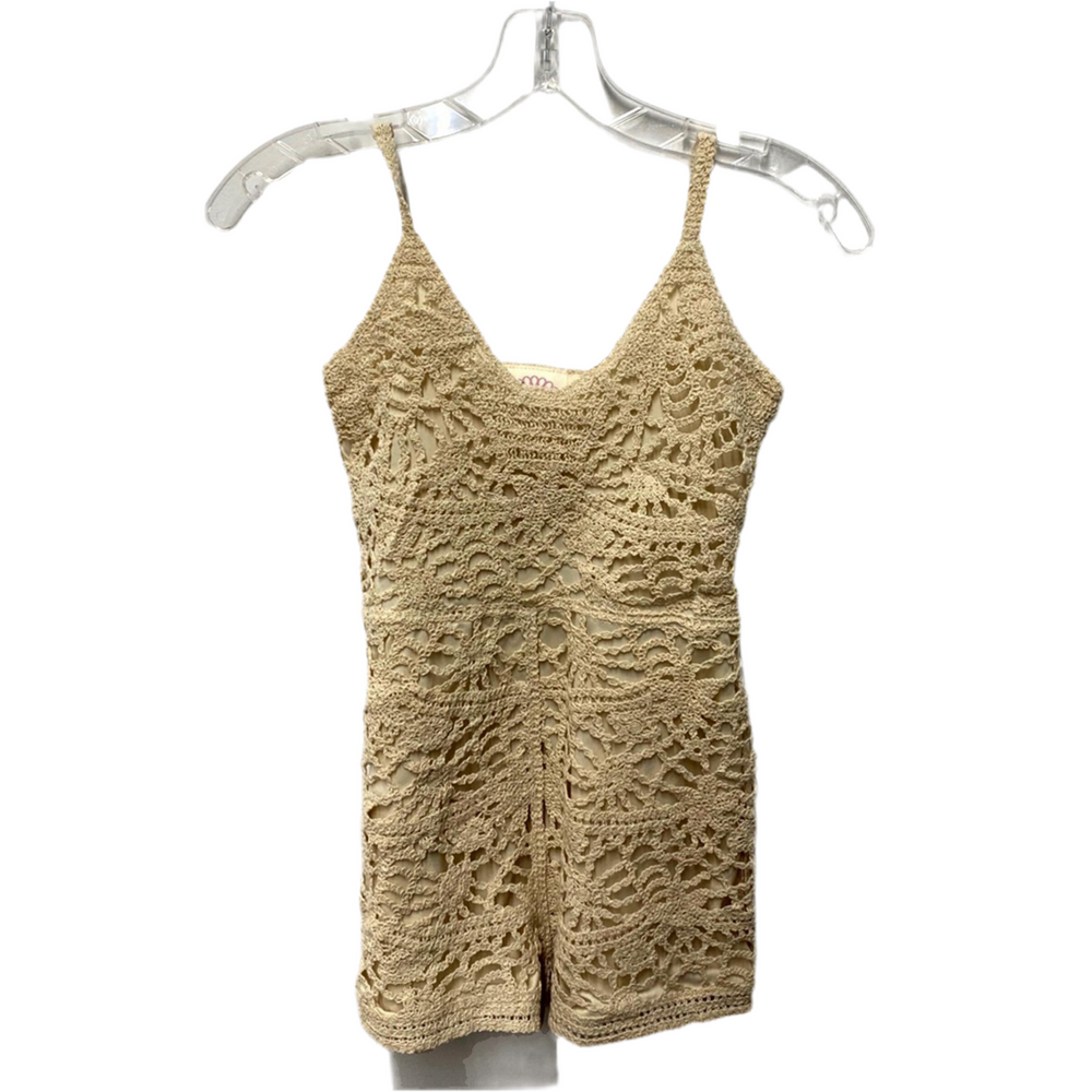 Buttermilk Crochet Spaghetti Strap Romper
