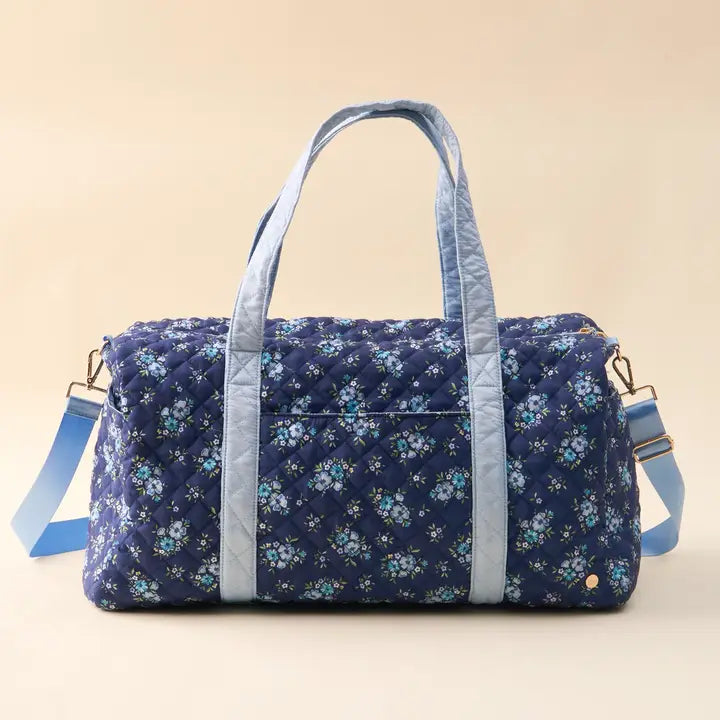 On the Go Quilted Weekender Bag Petal Daydream Navy