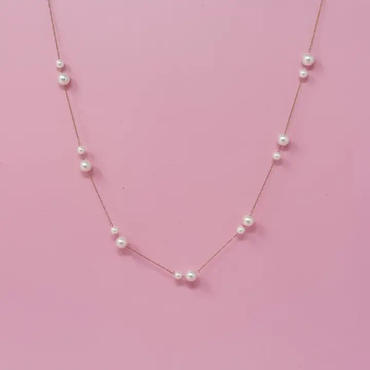 Lovely Lady Dainty Pearl Necklace