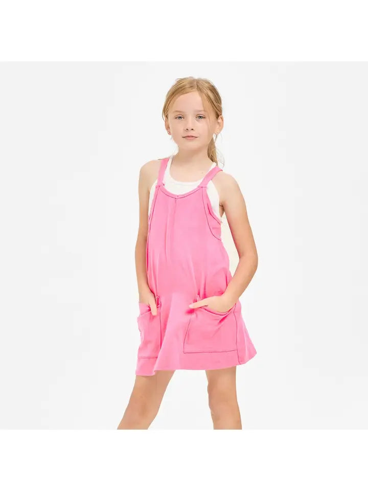 Relaxed Tank Dress Neon Pink