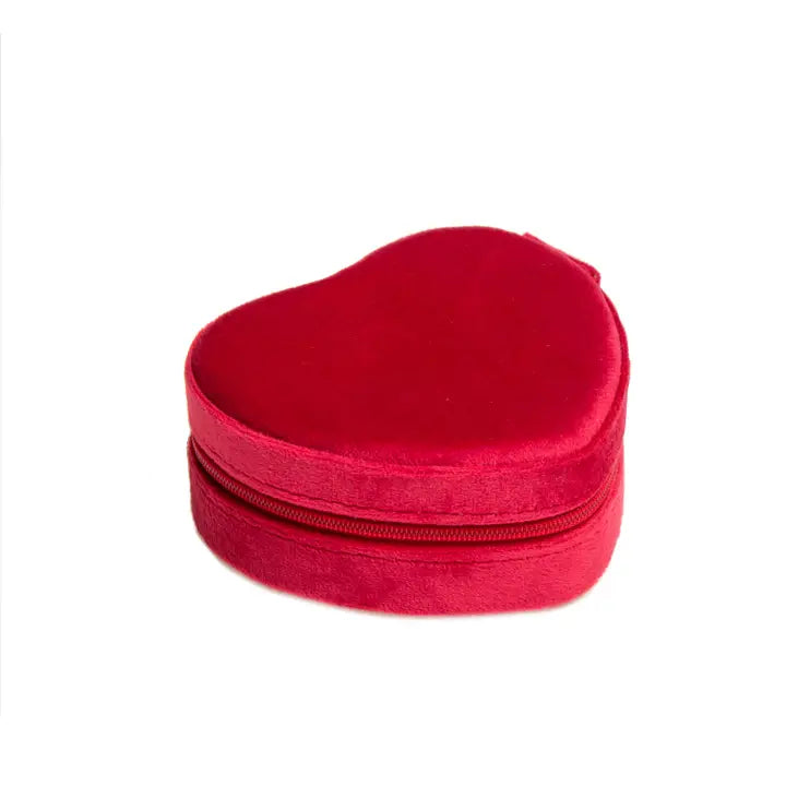 Red Velvet Heart Jewelry Box