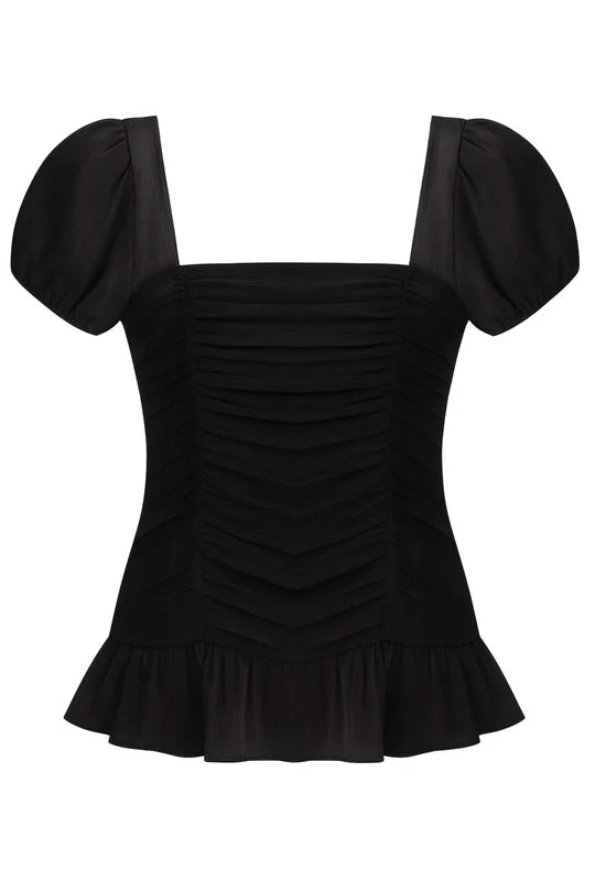 Ariel Black Short Sleeve Dress