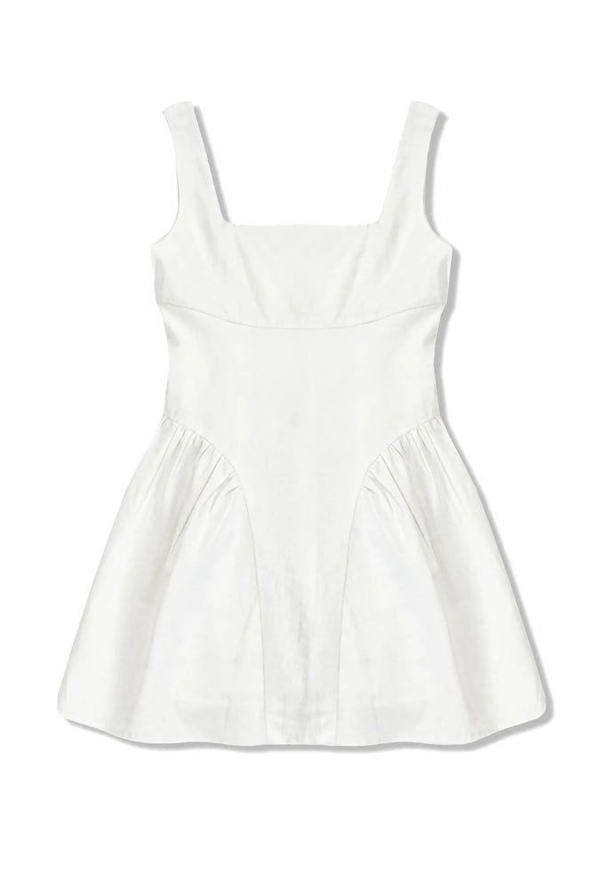 Brenna White Linen Day Dress