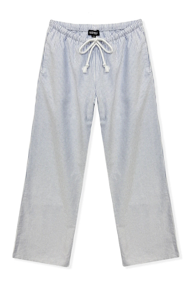 Capri Baby Blue Striped Lounge Pants