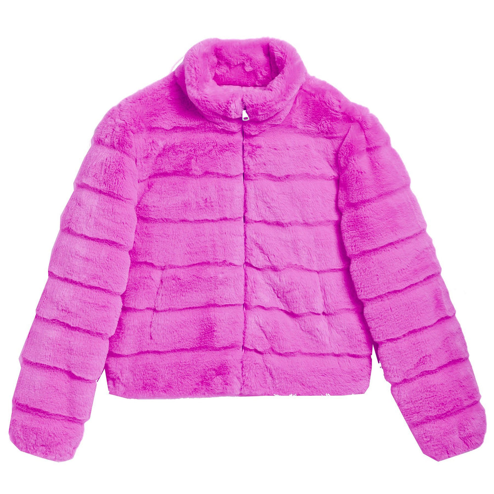 Tractr Orchid Faux Fur Puffer Jacket