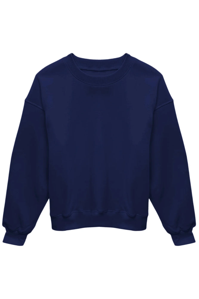 Navy Shane Oversized Crew Sweatshirt