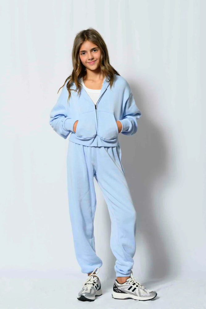 Dylan Glacier Blue Oversized Zip Hoodie