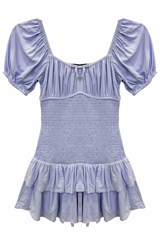 Ellie Lavender Puff Sleeve Dress