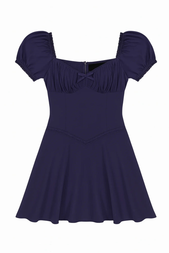 Georgie Evening Blue Milkmaid Dress