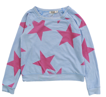 Raglan Sleeve Stars Crew Top