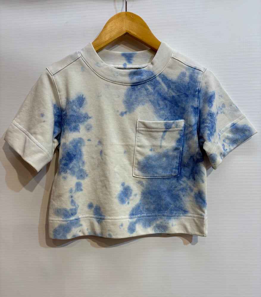 Central Park West Denim Wash Short Sleeve Sweatshirt