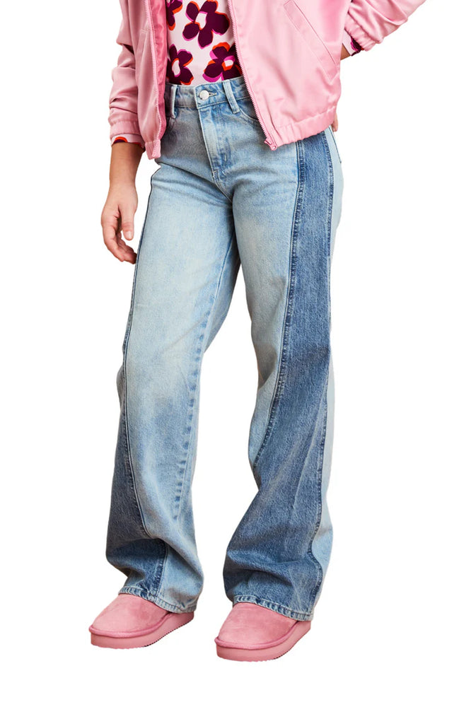 Tractr Two Tone Wide Leg Jeans