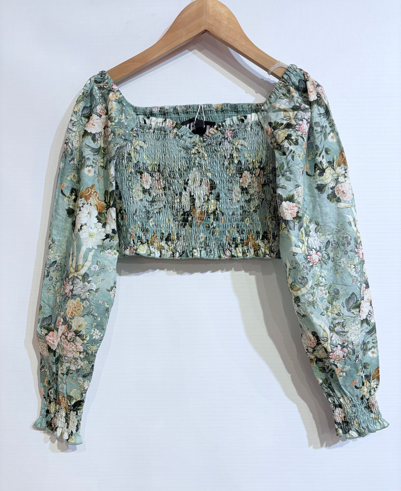 Chloe Sage Baroque Floral Top
