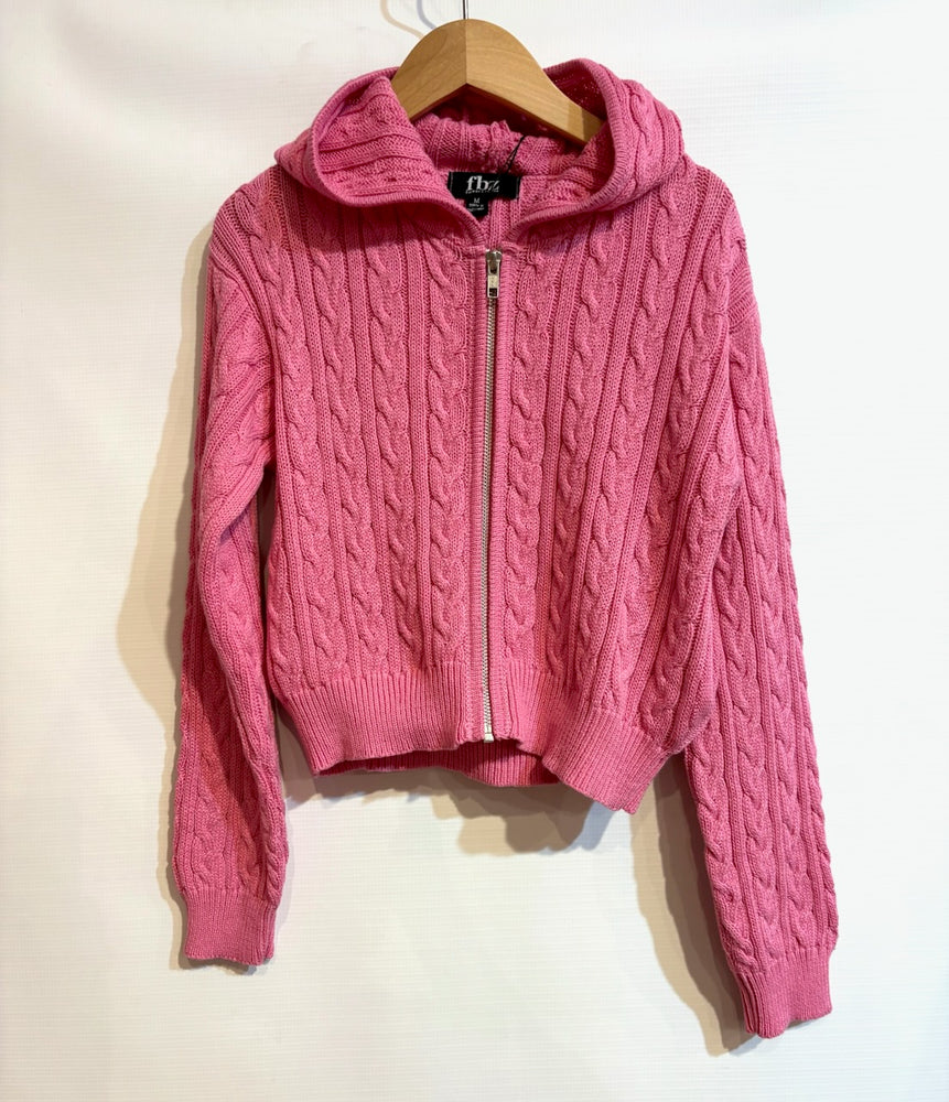 Pink Cable Knit Straight Leg Pant