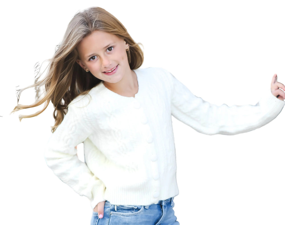 Remi Cream Cable Knit Cardigan