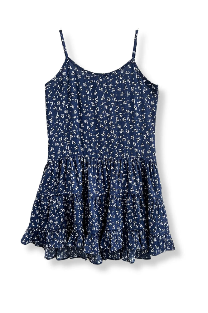 Iris Evening Blue Ditsy Floral Dress