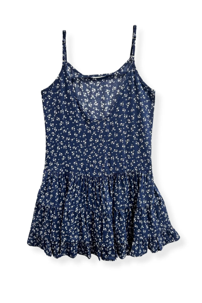 Iris Evening Blue Ditsy Floral Dress