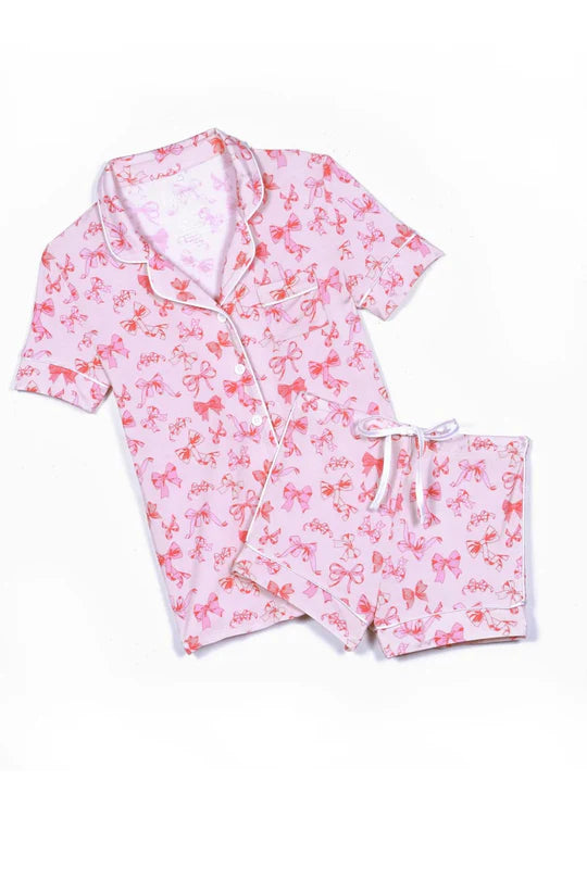 Lynn Pink Bow Lounge Set