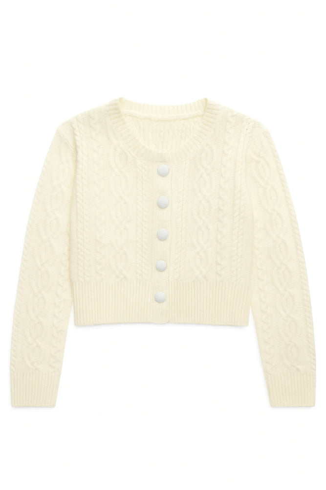 Remi Cream Cable Knit Cardigan