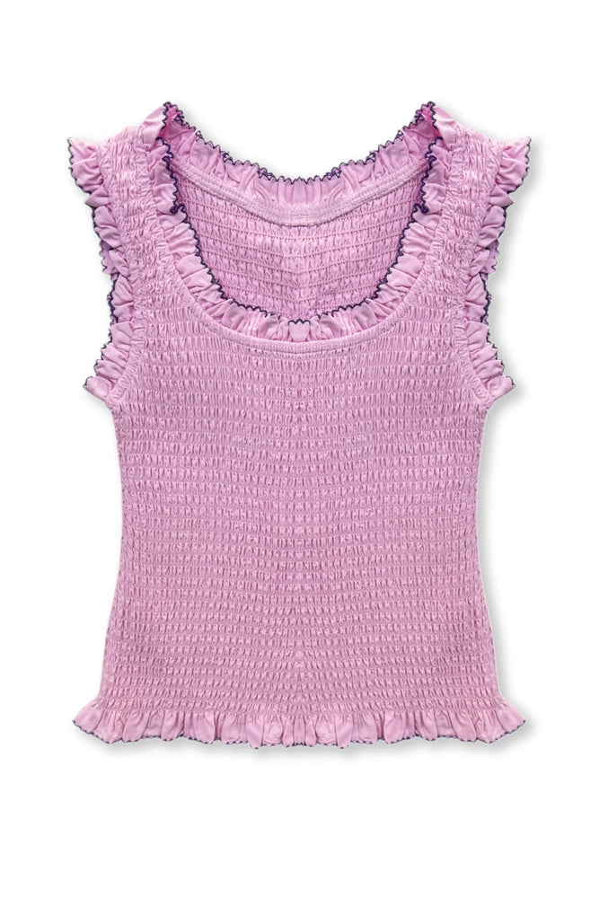 Helena Solid Smocked Tank Top