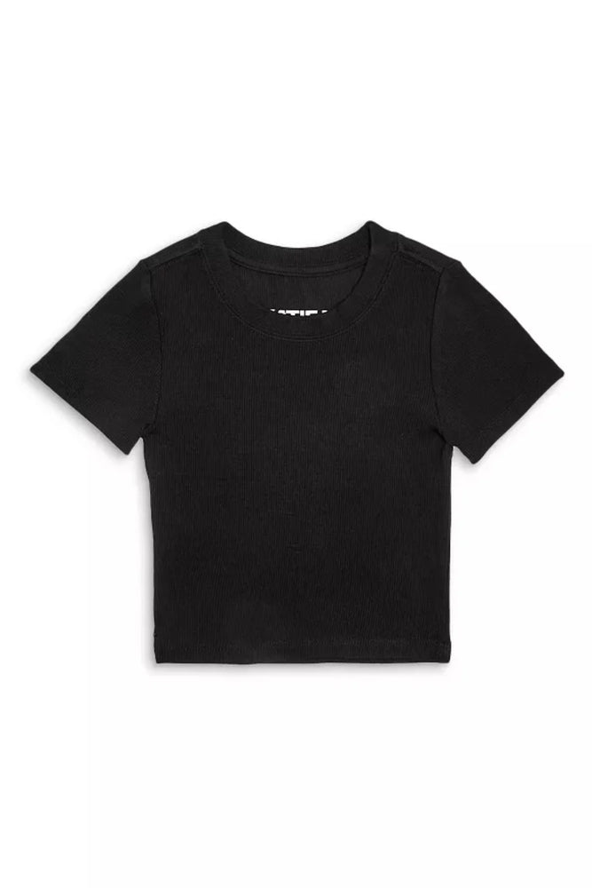 Livi Black Ribbed Tee