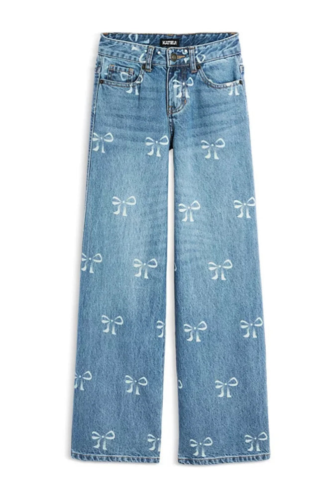 Chicago Low Rise Distressed Bow Jeans