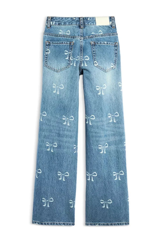 Chicago Low Rise Distressed Bow Jeans
