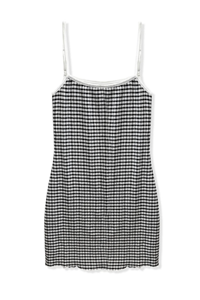 Veruca Black & White Check Pull On Dress