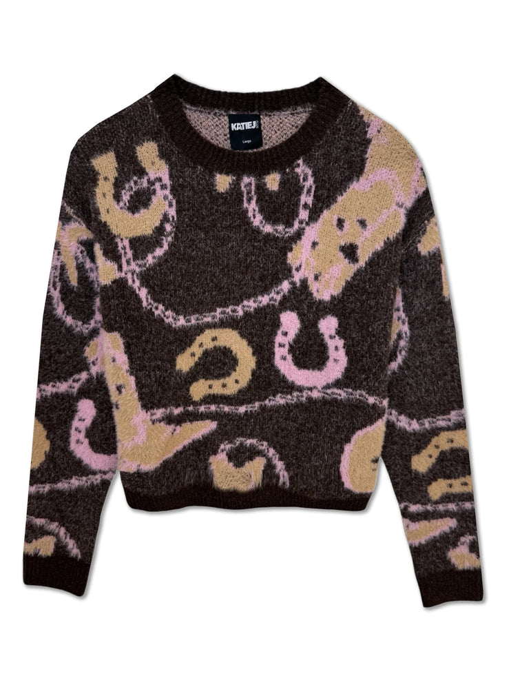 Wild West Intarsia Crew Sweater