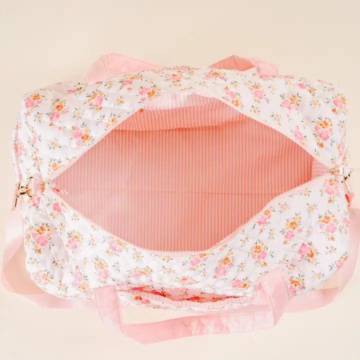 On the Go Daydream Cream Quilted Weekender Bag