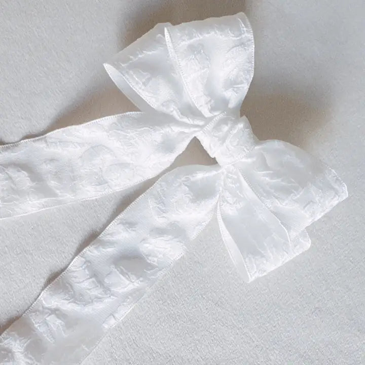 White Vintage Rosette Hair Clip