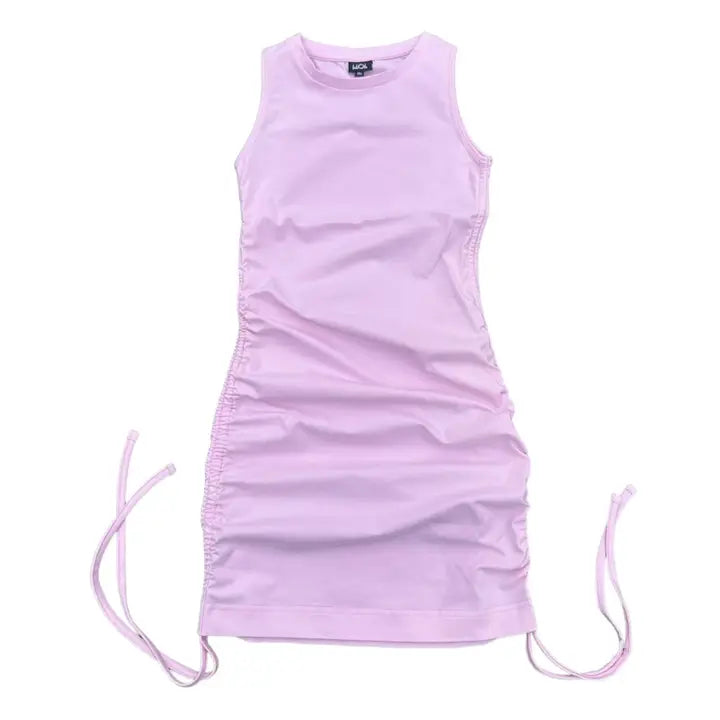 Pink Gathered Mini Dress