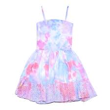 FBZ Pastel Tie-Dye Eyelet Dress
