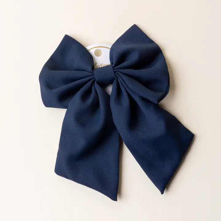 Navy Hair Bow