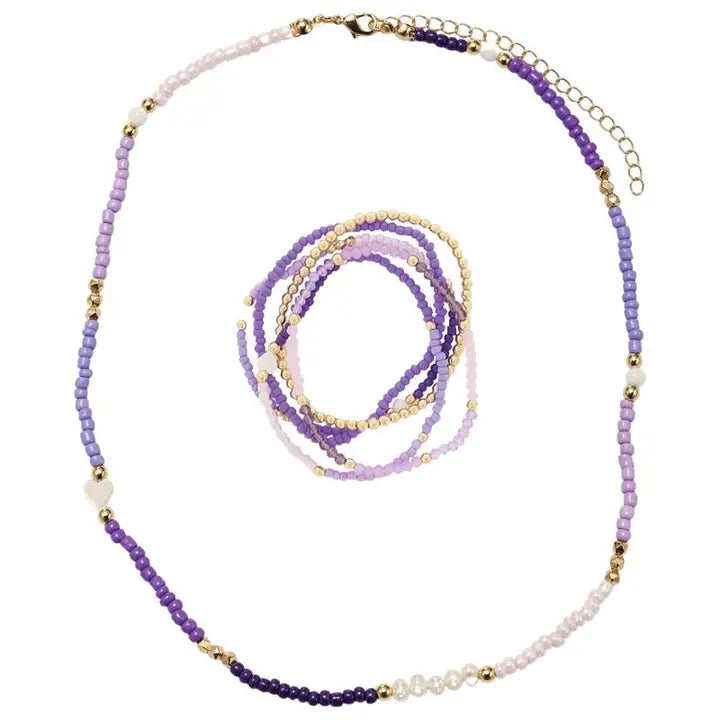 Beaded Necklace & Bracelet Set