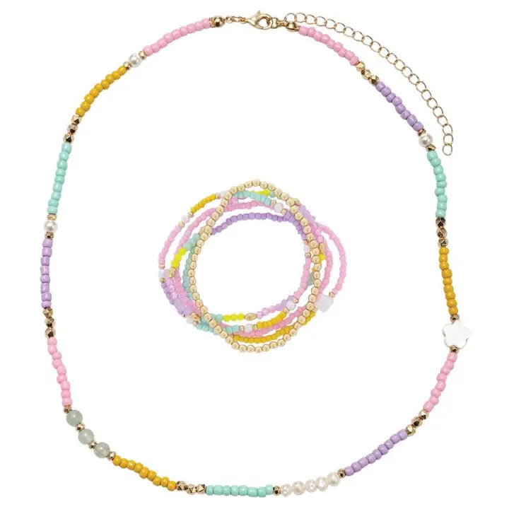 Beaded Necklace & Bracelet Set