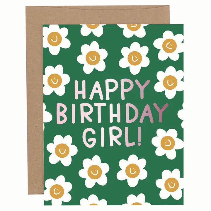 Happy Birthday Girl Floral Card